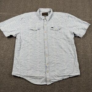 Howler Brothers H Bar B Snapshirt Mens XXL Blue Western Pearl Snap Cowboy Rodeo